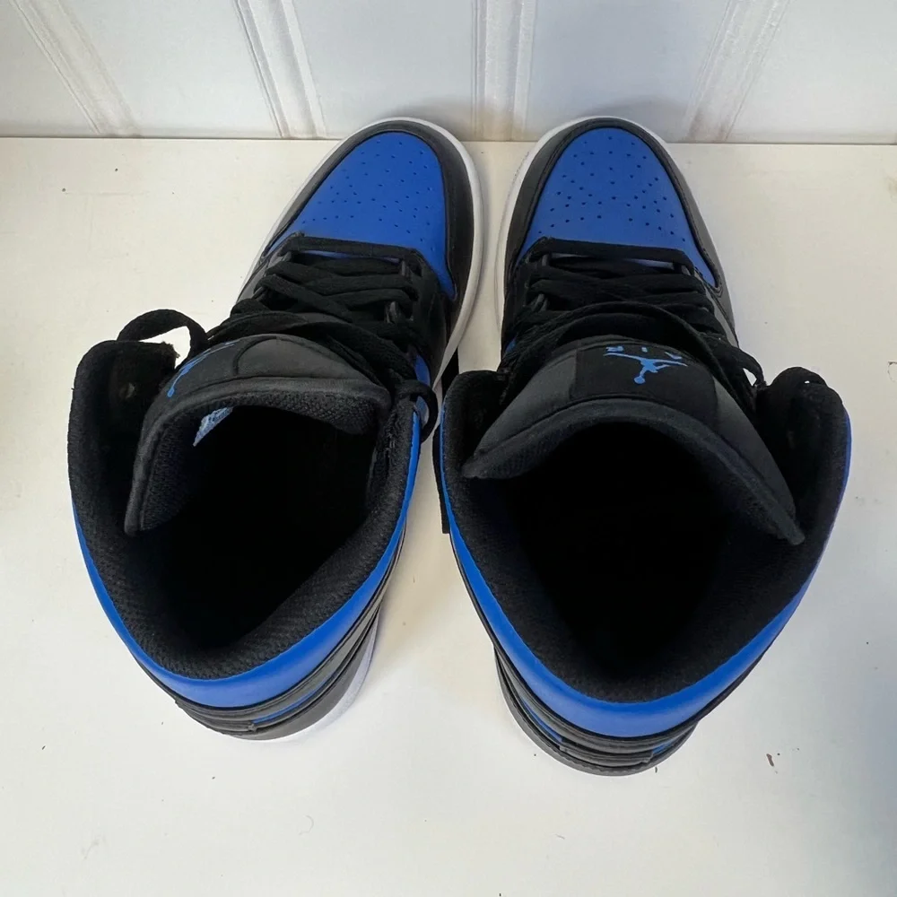 Nike Men's Blue and Black Jordan 1 Mid Size 8 - Picture 6 of 9